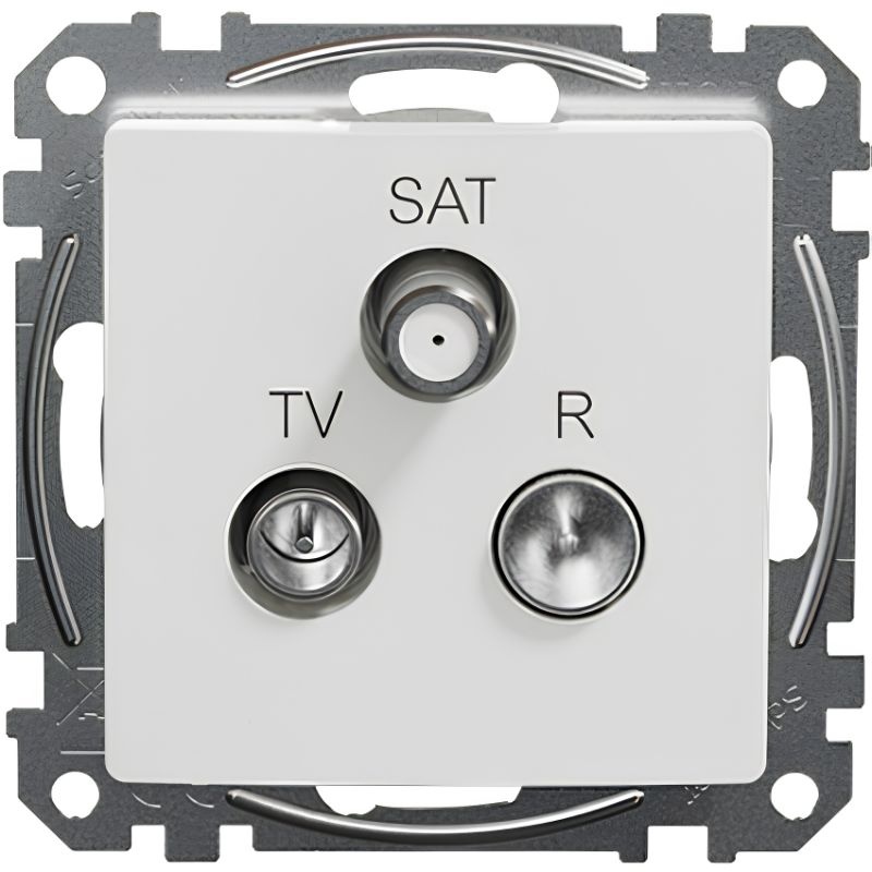 Potrójne gniazdo RTV SAT SDD111481 Sedna Design Elements białe
