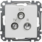 Potrójne gniazdo RTV SAT SDD111481 Sedna Design Elements białe