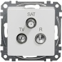 Potrójne gniazdo RTV SAT SDD111481 Sedna Design Elements białe
