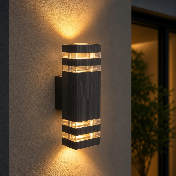 Lampa elewacyjna OE-1 2xGU10 IP54 antracyt góra dół aranżacja