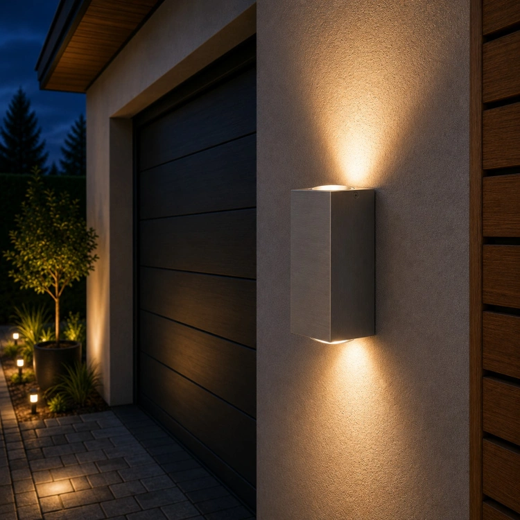 Lampa elewacyjna TIAGO 2xGU10 IP54 szara dwukierunkowa ranżącja