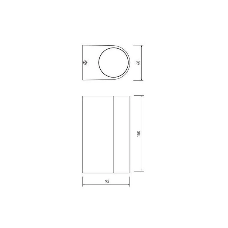 Kinkiet elewacyjny TIAGO 2xGU10 IP54 inox góra dół wymiar.jpg