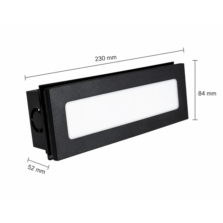 Oprawa elewacyjna LED ENCANTA 6W CCT IP54 czarna podtynkowa wymiar