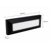 Oprawa elewacyjna LED ENCANTA 6W CCT IP54 czarna natynkowa wymiary