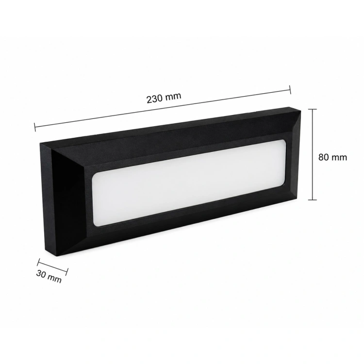Oprawa elewacyjna LED ENCANTA 6W CCT IP54 czarna natynkowa wymiary