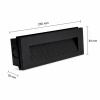 Oprawa elewacyjna LED ENCANTA Asymetryczna 6W CCT IP54 czarna podtynkowa wymiar