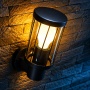 Kinkiet ogrodowy loft E27 IP44 aluminium czarny aranżacja.jpg