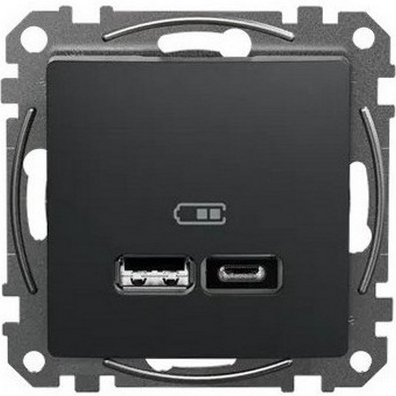 Gniazdo USB A+C Sedna SDD114402 antracyt