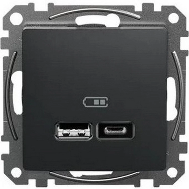 Gniazdo USB A+C Sedna SDD114402 antracyt
