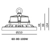 Oprawa przemysłowa High Bay LED RIO PRO 60-80-100W 3CCT IP66
