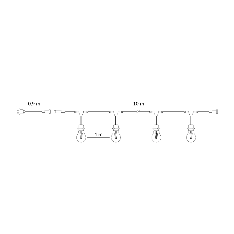 Girlanda BAJA LED SET 10x1W 10m  E27 Kobi