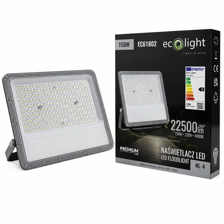 Naświetlacz LED 22500 lm z transparentnym kloszem