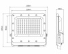 Naświetlacz Eco Light EC61798 50W 7500 lm - rysunek wymiarowy