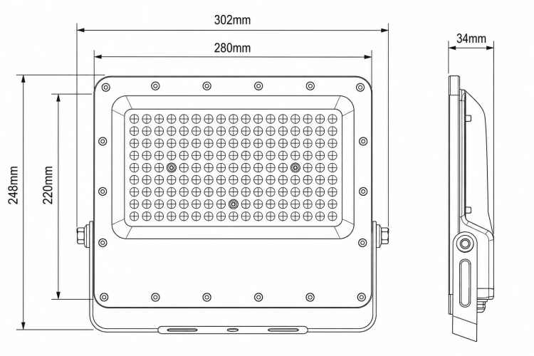 Naświetlacz LED NL-4 100W w szarej obudowie IP65