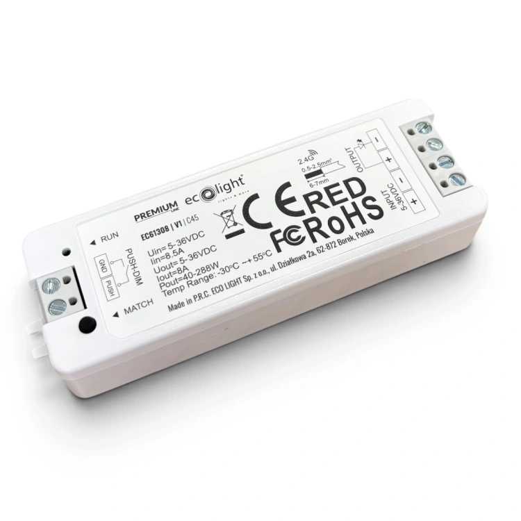 Sterownik V1 RF MONO 8A 5–36V do taśm LED