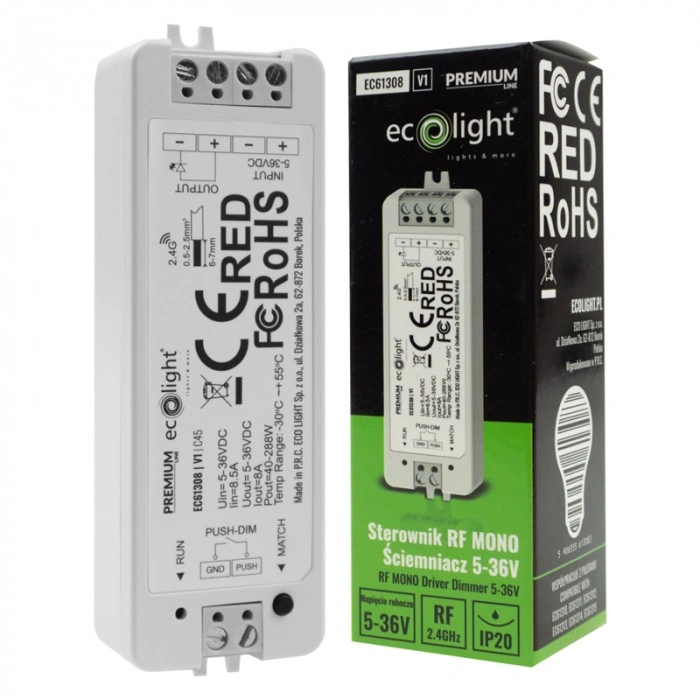 Sterownik LED MONO 8A z napięciem 5–36V DC