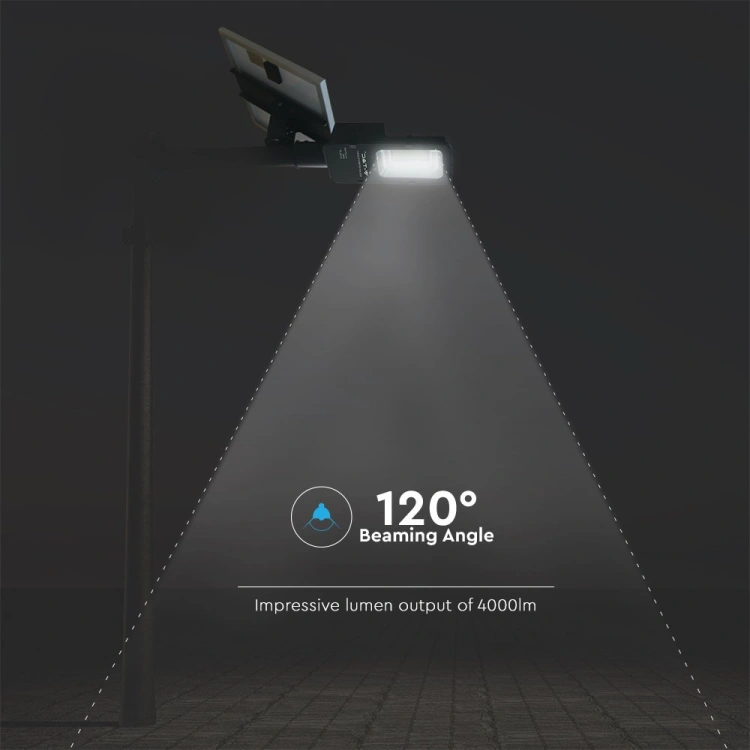 50W Solarna lampa uliczna FERA/ Barwa:4000K / Obudowa: Czarna