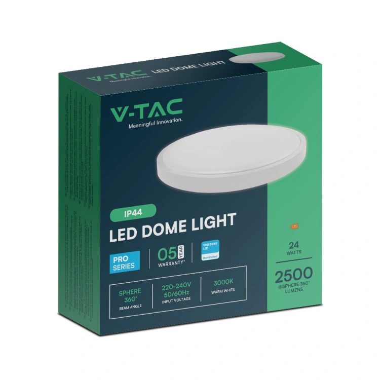 24W Plafon LED / SAMSUNG / Średnica: 295mm / Barwa:4000K / Klosz: Okrągły mleczny biała ramka / IP44