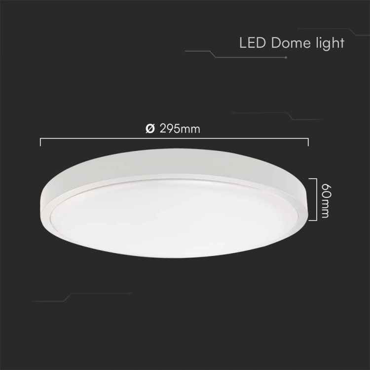 24W Plafon LED / SAMSUNG / Średnica: 295mm / Barwa:4000K / Klosz: Okrągły mleczny biała ramka / IP44