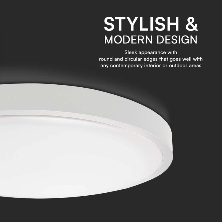 24W Plafon LED / SAMSUNG / Średnica: 295mm / Barwa:4000K / Klosz: Okrągły mleczny biała ramka / IP44