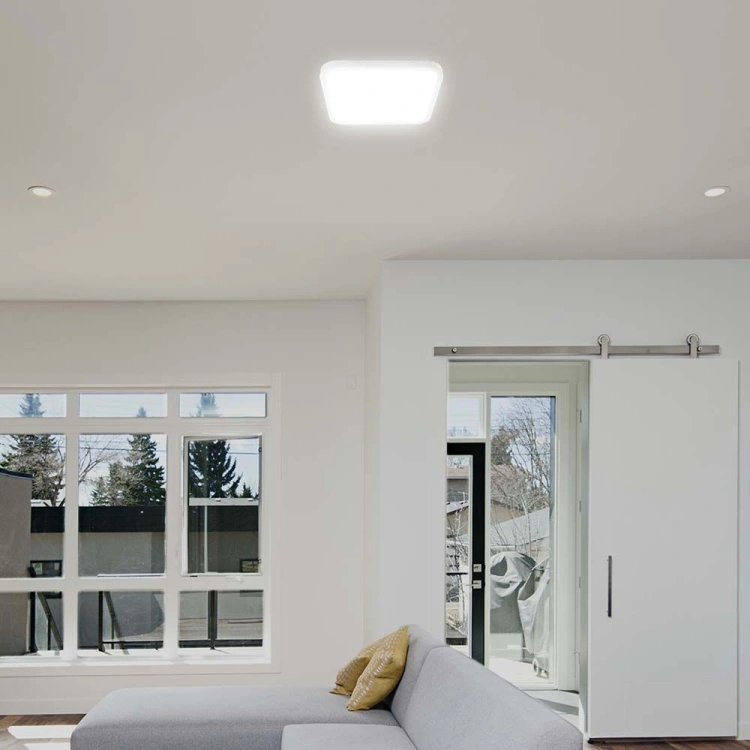 18W Plafon LED / SAMSUNG / Średnica: 225mm / Barwa:4000K / Klosz: Kwadratowy mleczny biała ramka / IP44
