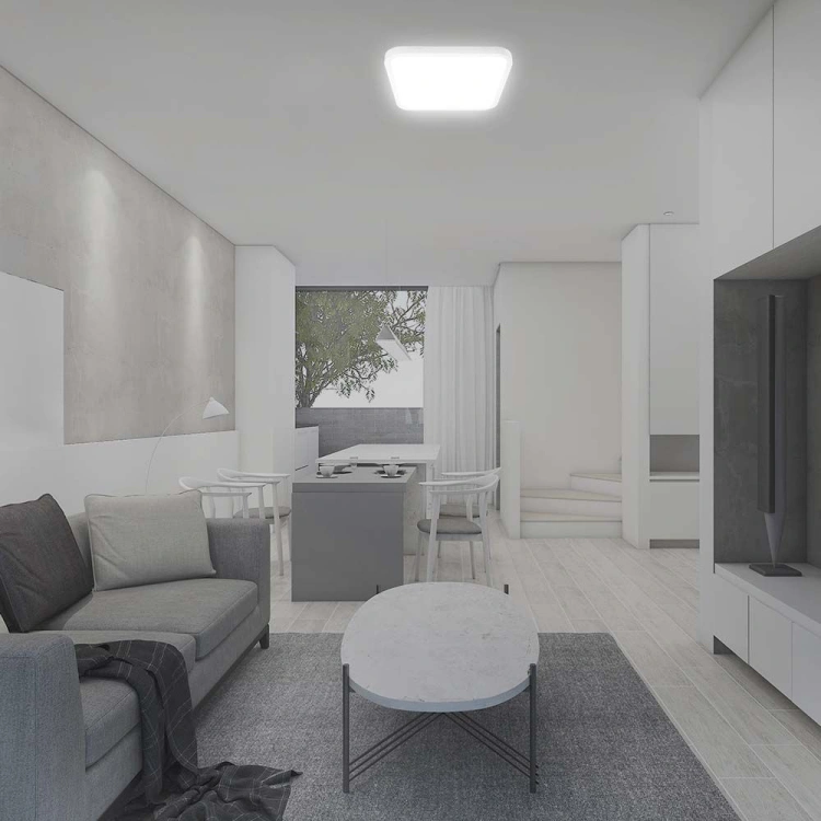 18W Plafon LED / SAMSUNG / Średnica: 225mm / Barwa:4000K / Klosz: Kwadratowy mleczny biała ramka / IP44