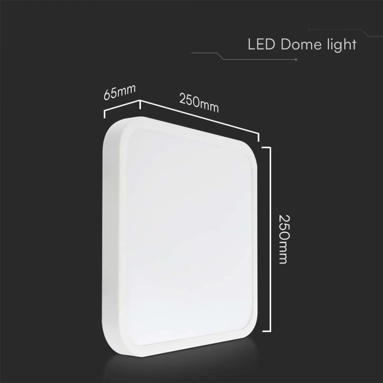 18W Plafon LED / SAMSUNG / Średnica: 225mm / Barwa:4000K / Klosz: Kwadratowy mleczny biała ramka / IP44