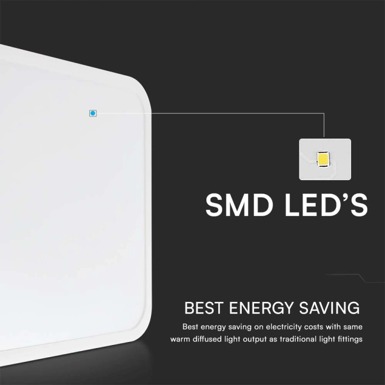 18W Plafon LED / SAMSUNG / Średnica: 225mm / Barwa:4000K / Klosz: Kwadratowy mleczny biała ramka / IP44