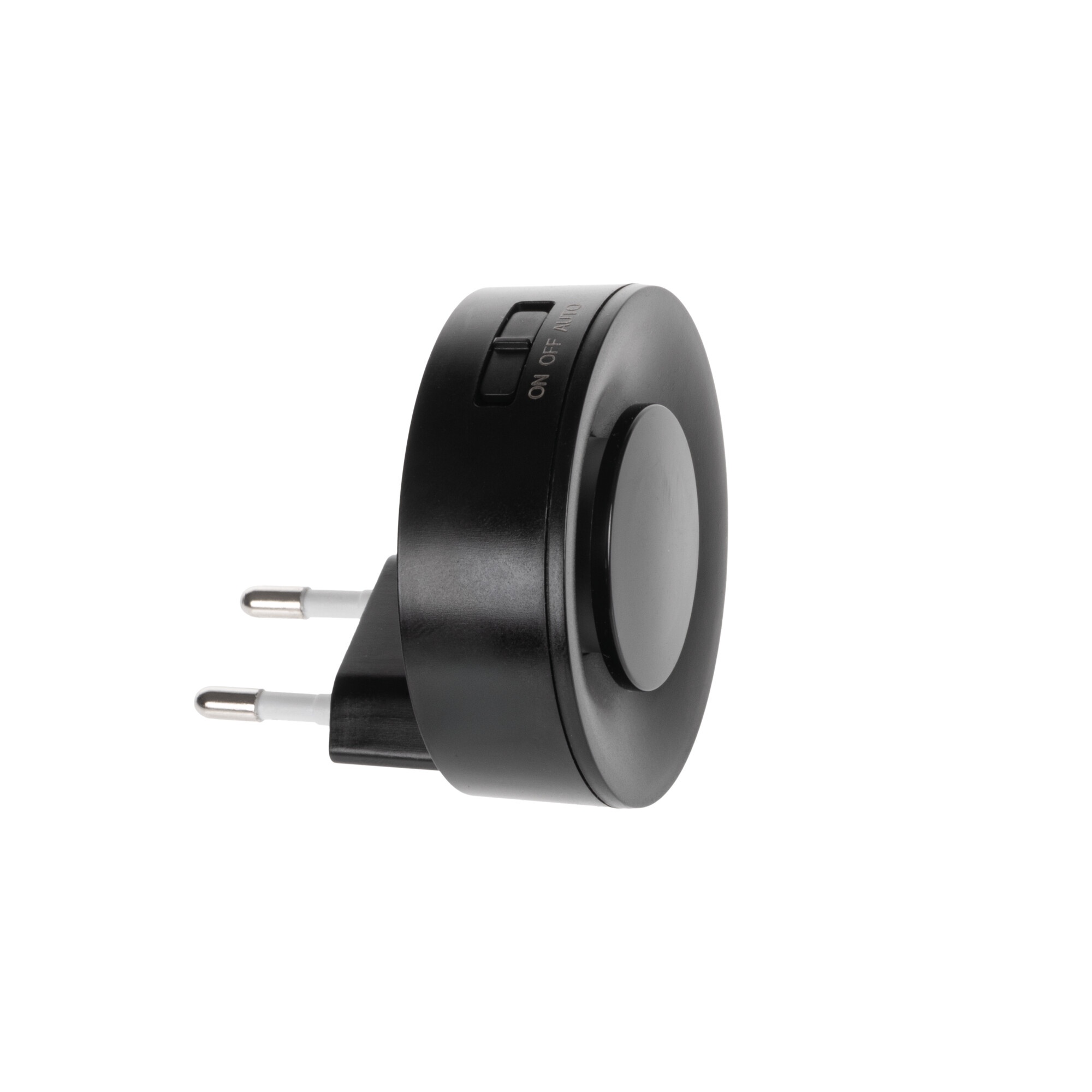Lampka wtykowa LED RIBI LED WW B 0,33W 1lm barwa ciepłobiała 2700K czarna z czujnikiem ruchu i zmierzchu