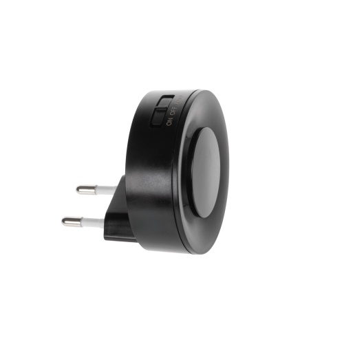 Lampka wtykowa LED RIBI LED WW B 0,33W 1lm barwa ciepłobiała 2700K czarna z czujnikiem ruchu i zmierzchu