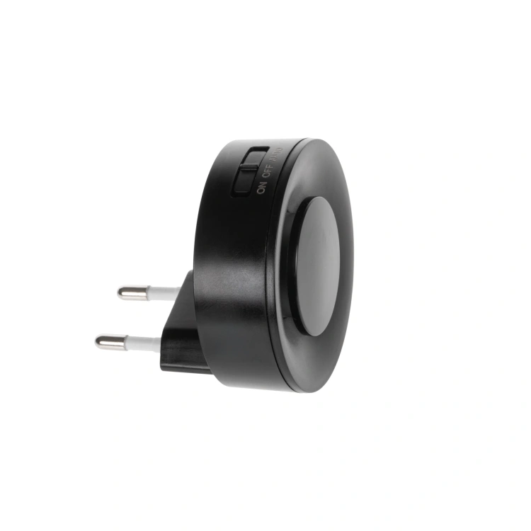 Lampka wtykowa LED RIBI LED WW B 0,33W 1lm barwa ciepłobiała 2700K czarna z czujnikiem ruchu i zmierzchu