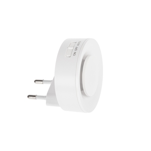 Lampka wtykowa LED RIBI LED WW W 0,33W 4lm barwa ciepłobiała 2700K biała z czujnikiem ruchu i zmierzchu