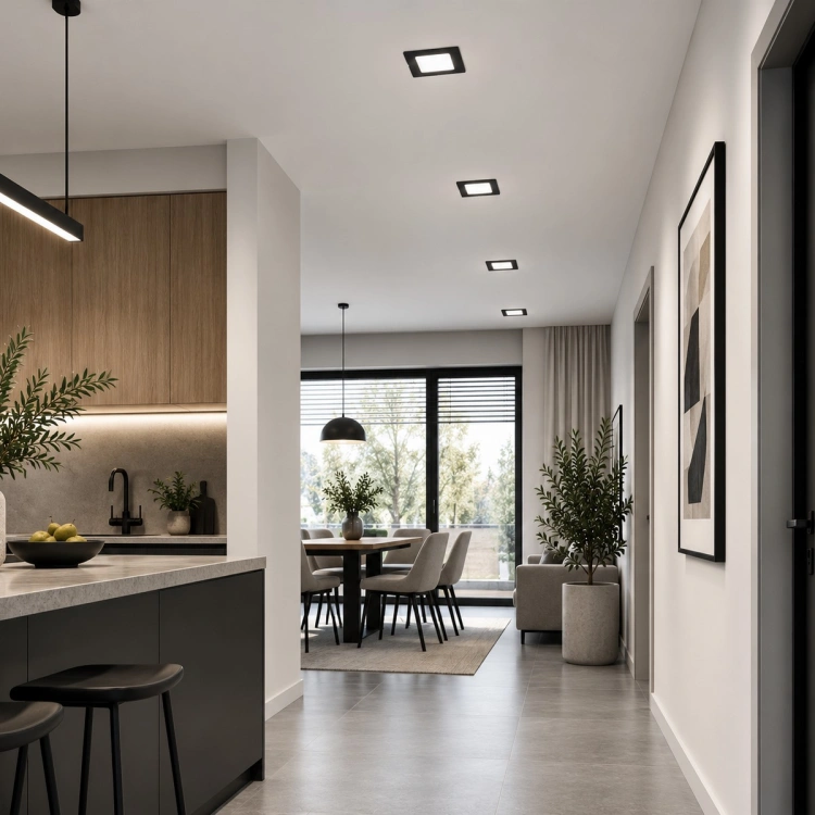Czarna oprawa sufitowa wpuszczana LED MATIS PLUS 7W 4000K