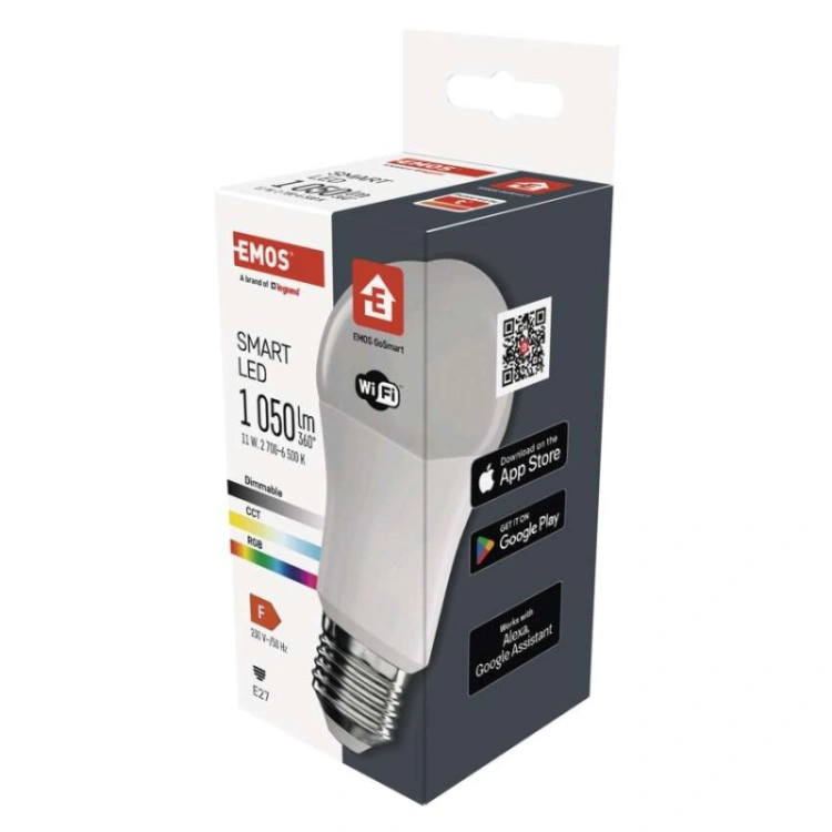 GoSmart Żarówka LED A60 / E27 / 11 W (75 W) / 1 050 lm / RGB / ściemnialna / WiFi