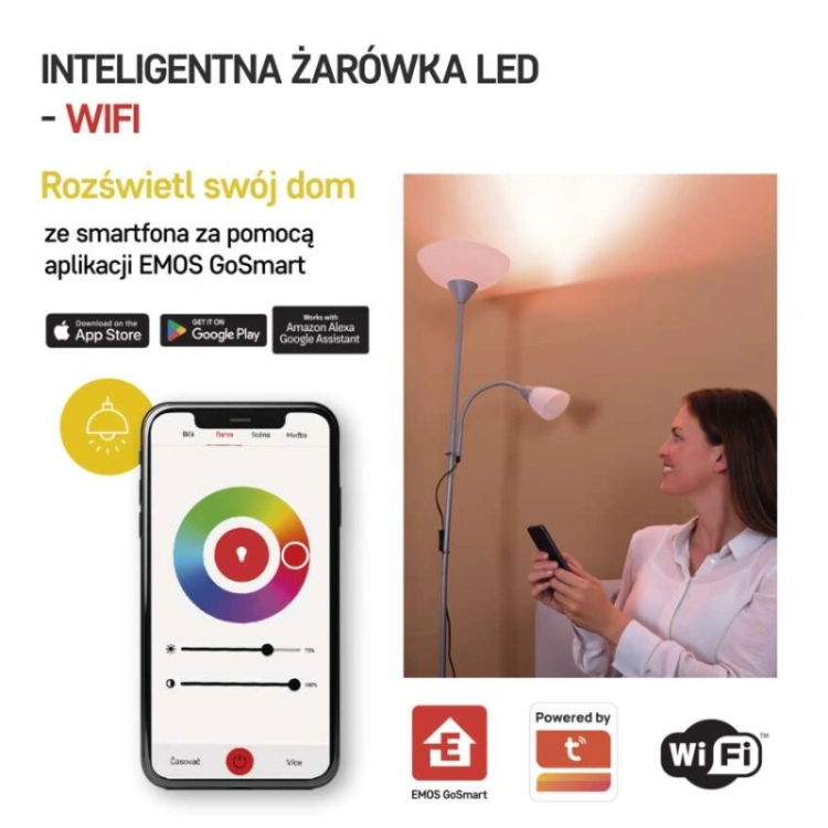 Żarówka EMOS GoSmart E27 z kolorami RGB