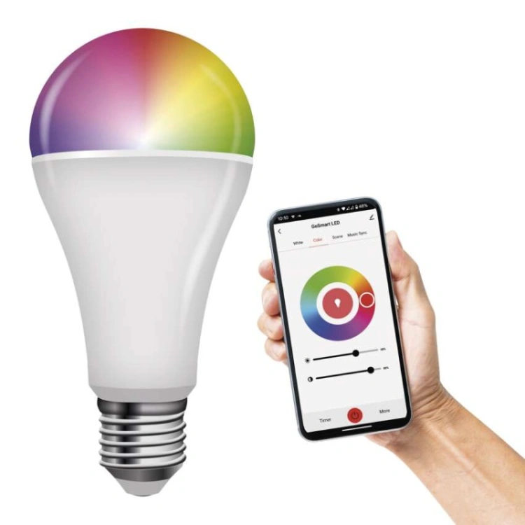 GoSmart Żarówka LED A65 / E27 / 14 W (94 W) / 1 400 lm / RGB / ściemnialna / WiFi