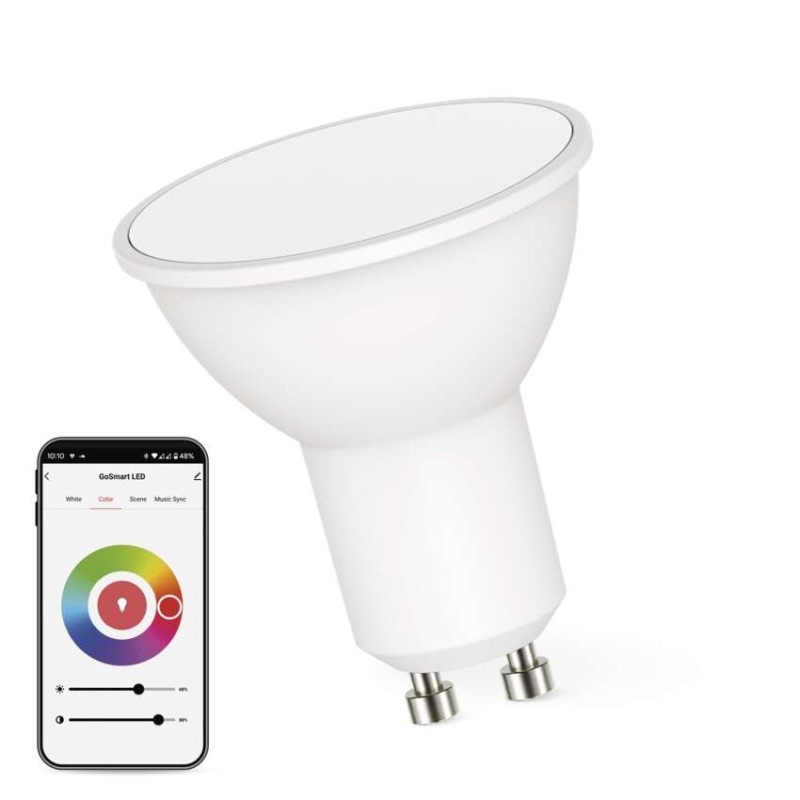 GoSmart Żarówka LED MR16 / GU10 / 4,8 W (35 W) / 400 lm / RGB / ściemnialna / WiFi