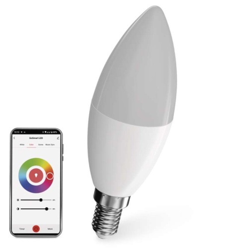 GoSmart Żarówka LED świeczka / E14 / 4,8 W (40 W) / 470 lm / RGB / ściemnialna / WiFi