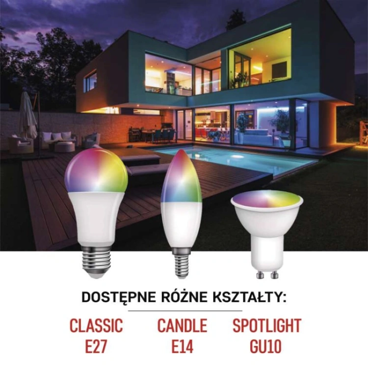 GoSmart Żarówka LED świeczka / E14 / 4,8 W (40 W) / 470 lm / RGB / ściemnialna / WiFi