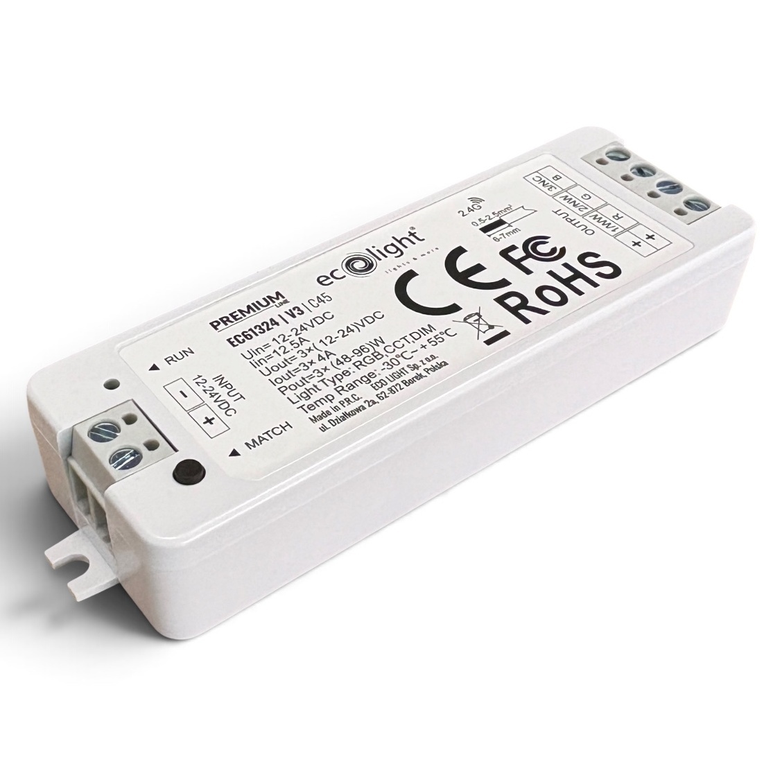 Sterownik RGB RF V3 12A 12–24V