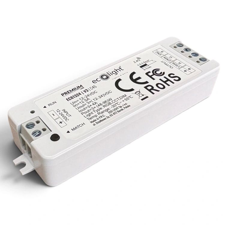 Sterownik RGB RF V3 12A 12–24V