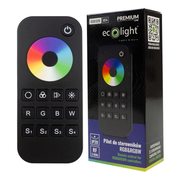 Pilot RT4 RF do sterowników RGB RGBW czarny