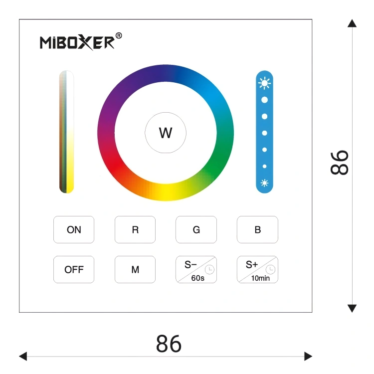Panel kontrolny B0-B / RGB + CCT / 2,4G RF / 3VDC / czarny / IP20 / Bergmen by MiBoxer