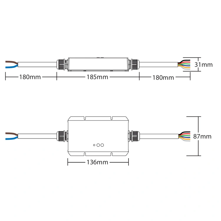 Kontroler LED LS2-WP wymiary