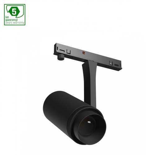 SYSTEM SHIFT NANO - SPOT ZOOM OPRAWA NA SZYNOPRZEWÓD 40x80x145MM 7W 15-45ST CZARNY 5 LAT GW.