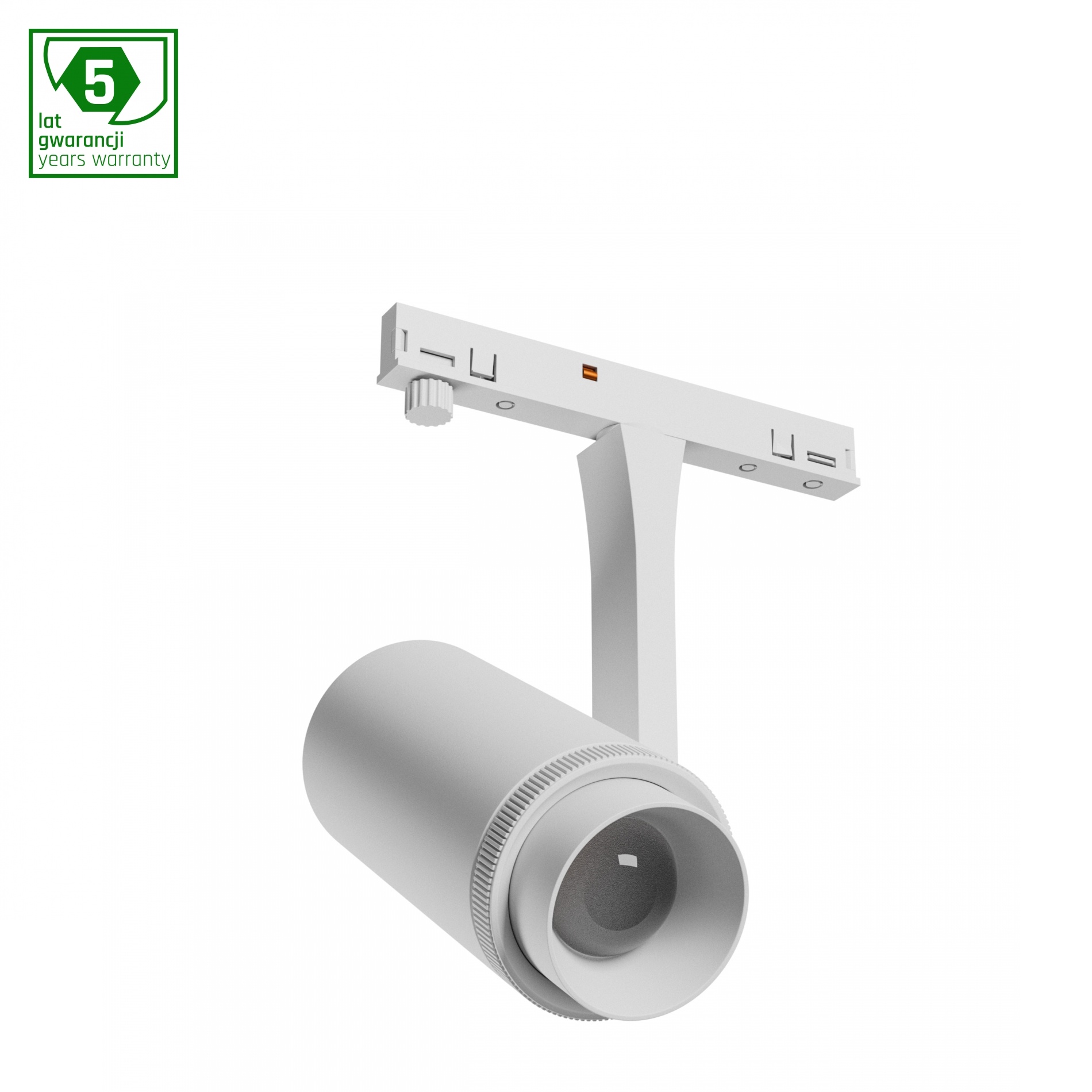 SYSTEM SHIFT NANO - SPOT ZOOM OPRAWA NA SZYNOPRZEWÓD 40x80x145MM 7W 15-45ST BIAŁY 5 LAT GW.