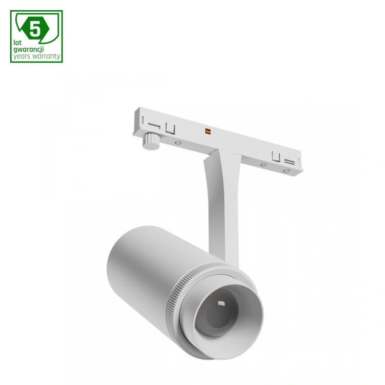 SYSTEM SHIFT NANO - SPOT ZOOM OPRAWA NA SZYNOPRZEWÓD 40x80x145MM 7W 15-45ST BIAŁY 5 LAT GW.
