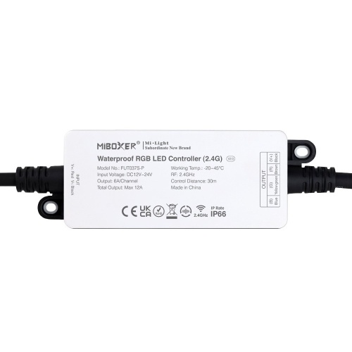Kontroler LED FUT037S-P / RGB / 12-24VDC / 3x6A / IP66 / MiBoxer