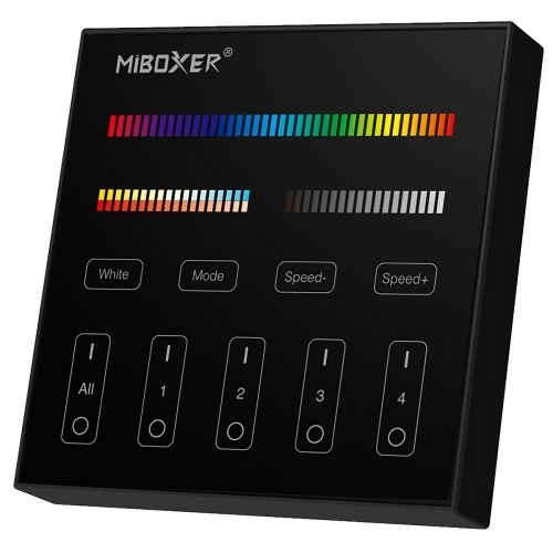 Panel kontrolny B4-B / 4 strefy / RGB + CCT / 2,4G RF / 3VDC / czarny / IP20 / by MiBoxer