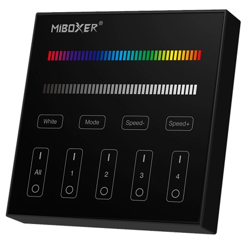 Panel kontrolny B3-B / 4 strefy / RGBW / 2,4G RF / 3VDC / czarny / IP20 / Bergmen by MiBoxer